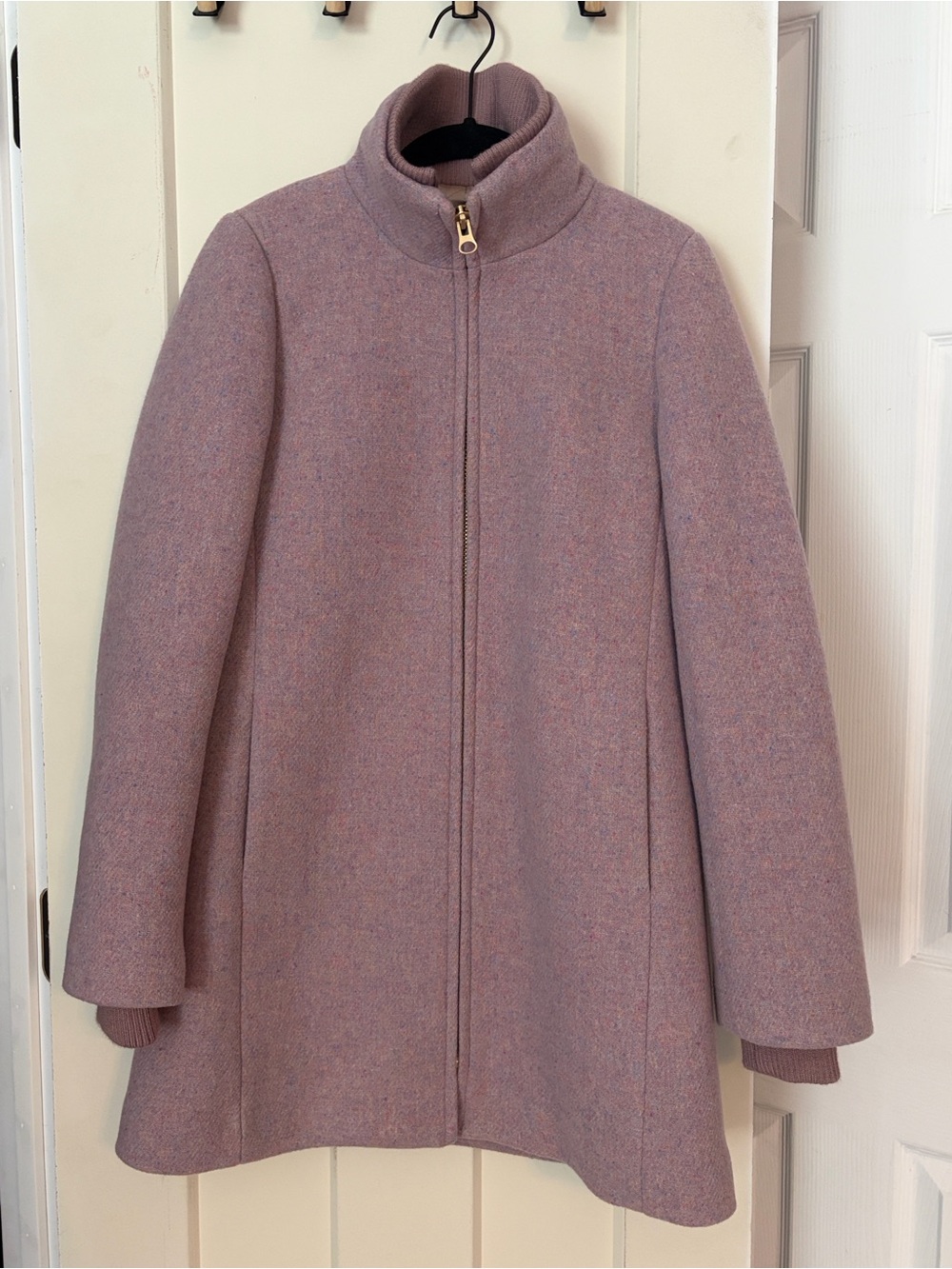J. Crew Lodge Coat Dusty Mauve Wool Zip-Front Pea Coat